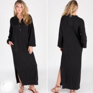 Natural Life Grey Ribbed Knit Midi Dress S/M